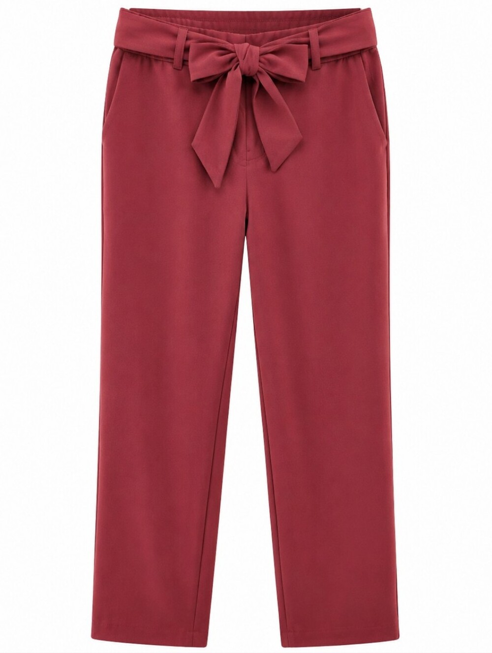 LOFT Women's Pants Straight Leg Tie-Waist Dress Pants Trousers Copper Red Size 4